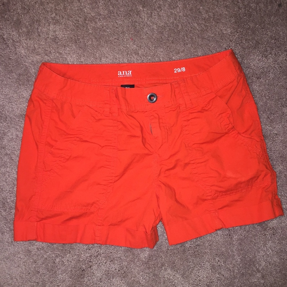 Orange Cargo Style Shorts